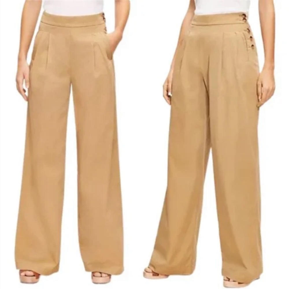 NWT LOFT The Side Button Poplin Wide Leg Pant - Picture 9 of 9